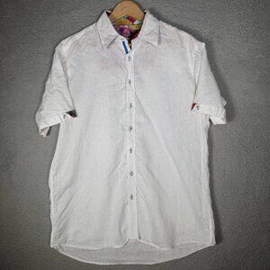 Claudio Lugli Couture Mens Shirt 100% Linen White Size L 41-42